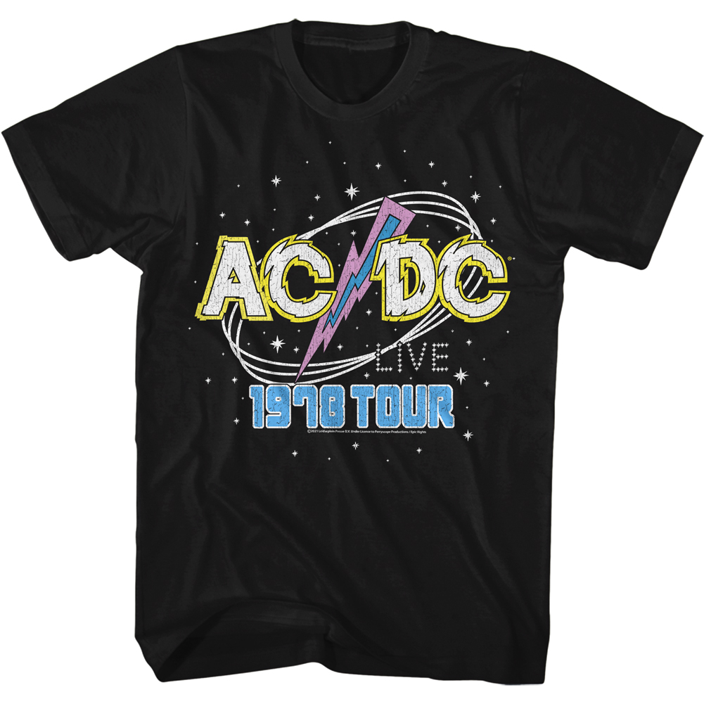 AC/DC Live 1978 Powerage Tour Black T-shirt | eBay
