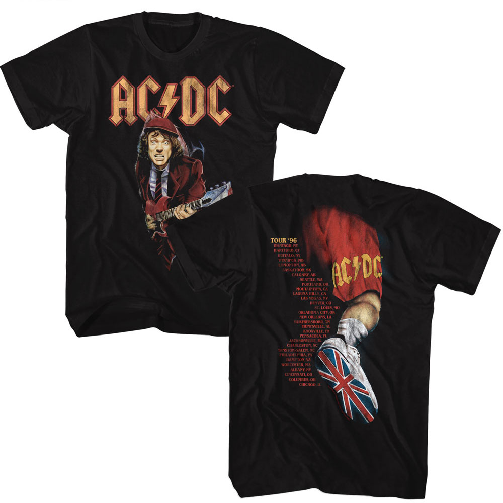 AC/DC 1996 Tour Black T-shirt Front and Back | eBay