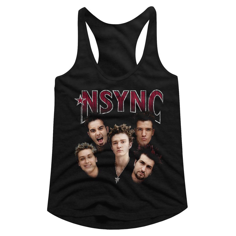 Nsync Ladies Racerback Tanktop Group Head Shots Tank | eBay
