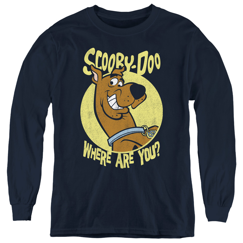 Scooby Doo Kids Long Sleeve Shirt Where Are You Navy Tee